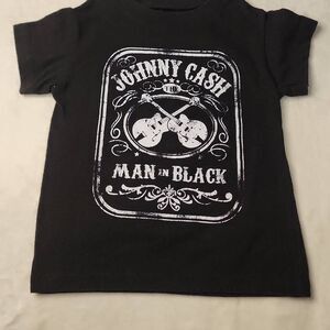 CASH Johnny Cash Man In Black Graphic Tshirt in Toddler Size 2t and 3t